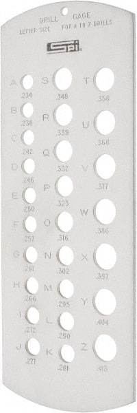 SPI - Drill Gages Minimum Hole Size (Letter): A Maximum Hole Size (Letter): Z - Eagle Tool & Supply