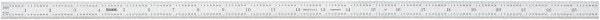 SPI - 24" Long, 1/100, 1/64, 1/32, 1/10" Graduation, Flexible Steel Rule - 5R Graduation Style, Satin Chrome Finish - Eagle Tool & Supply
