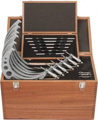 SPI - 6 to 12" Range, 6 Piece Mechanical Outside Micrometer Set - 0.0001" Graduation, 0.0002, 0.0003" Accuracy, Ratchet Stop Thimble - Eagle Tool & Supply