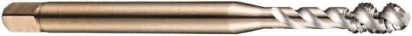 DORMER - M3.5x0.60 Metric Coarse 3 Flute 6H Bottoming Spiral Flute Tap - Cobalt, Bright Finish, 56mm OAL, Right Hand Flute, Right Hand Thread, Series EX006H - Exact Industrial Supply