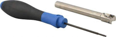 Seco - 1/2" Cut Diam, 0.197" Max Depth of Cut, 3/8" Shank Diam, 3.937" OAL, Indexable Square Shoulder End Mill - XO.X 0602 Inserts, Cylindrical Shank, 90° Lead Angle, Through Coolant, Series Nano Turbo - Eagle Tool & Supply