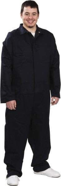 PRO-SAFE - Size 2XL, Navy Blue, Zipper, Arc Flash Coverall - 44 to 46" Chest, Indura Ultra Soft, Cotton, Nylon, 6 Pockets - Eagle Tool & Supply