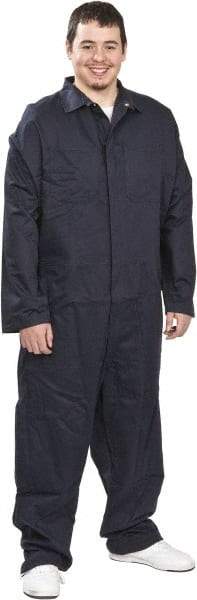 PRO-SAFE - Size XL, Navy Blue, Zipper, Arc Flash Coverall - 40 to 42" Chest, Indura Ultra Soft, Cotton, Nylon, 6 Pockets - Eagle Tool & Supply