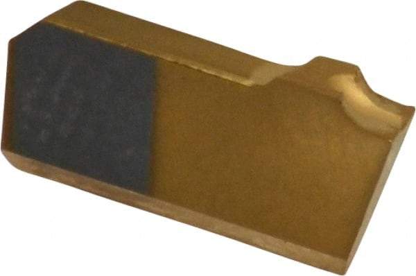 Hertel - 3/32 HG120CO Grade, 0.0938" Cutting Width, Carbide Cutoff Insert - 18° Right Hand Lead Angle, TiN Coated - Eagle Tool & Supply