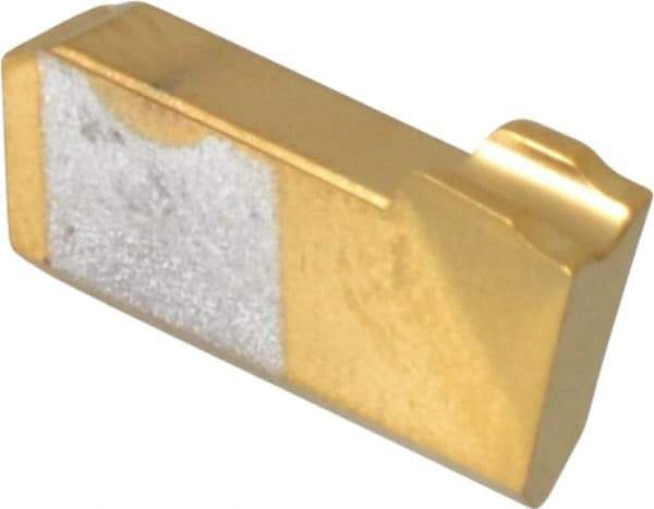 Hertel - 1/8 HG120CO Grade, 0.125" Cutting Width, Carbide Cutoff Insert - 18° Right Hand Lead Angle, TiN Coated - Eagle Tool & Supply