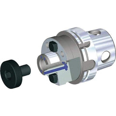 Kennametal - KM4X100 Modular Connection 1-1/4" Pilot Diam Shell Mill Holder - 6" Flange to Nose End Projection, 2.88" Nose Diam, 5/8-18 Lock Screw, Through-Spindle Coolant - Exact Industrial Supply