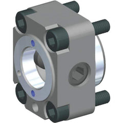 Kennametal - Neutral Cut, KM2016 Modular Connection, Adapter/Mount Lathe Modular Clamping Unit - 20mm Square Shank Diam, 0.8661" OAL, Through Coolant, Series NCM-SF Flange Mount - Exact Industrial Supply