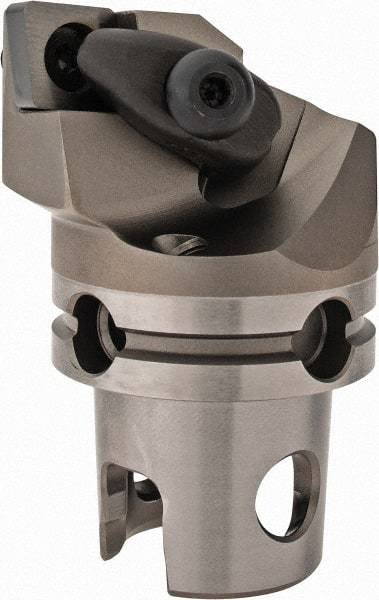 Kennametal - Right Hand Cut, Size KM40, CN.. Insert Compatiblity, Internal or External Modular Turning & Profiling Cutting Unit Head - 27mm Ctr to Cutting Edge, 45mm Head Length, Through Coolant, Series Kenclamp - Eagle Tool & Supply