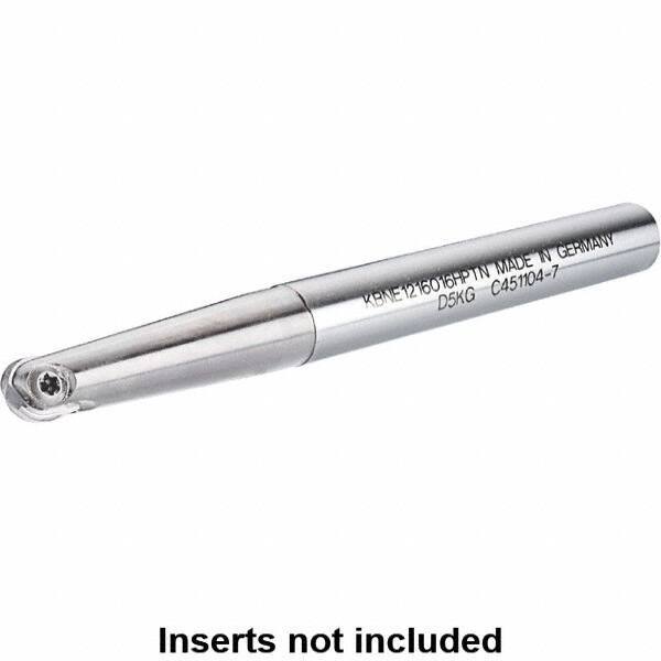 Kennametal - 12mm Cut Diam, 6mm Max Depth of Cut, 16mm Shank Diam, 120mm OAL, Indexable Ball Nose End Mill - 70mm Head Length, Straight Shank, KDMB Toolholder, KDMB 12.. Insert - Eagle Tool & Supply