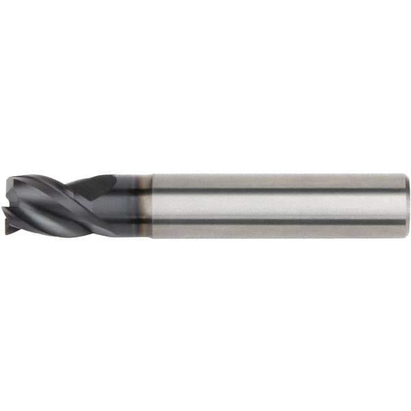 Kennametal - 0.5394" Mill Diam, 0.5512" LOC, 3 Flute Solid Carbide Keyway End Mill - Spiral Flute, AlTiN Finish, 14mm Shank Diam, 75mm OAL, 38° Helix, Centercutting - Eagle Tool & Supply