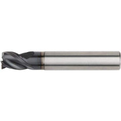 Kennametal - 0.5394" Mill Diam, 0.5512" LOC, 3 Flute Solid Carbide Keyway End Mill - Spiral Flute, AlTiN Finish, 14mm Shank Diam, 75mm OAL, 38° Helix, Centercutting - Eagle Tool & Supply