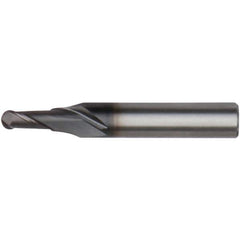 Kennametal - 12mm Diam, 15mm LOC, 2 Flute Solid Carbide Ball End Mill - AlTiN Finish, Single End, 55mm OAL, 12mm Shank Diam, Spiral Flute - Eagle Tool & Supply