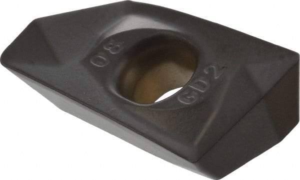 Kennametal - EP1408 GD2 Grade KCPK30 Carbide Milling Insert - TiN/TiCN/Al2O3 Finish, 0.1772" Thick, 0.8mm Corner Radius - Eagle Tool & Supply