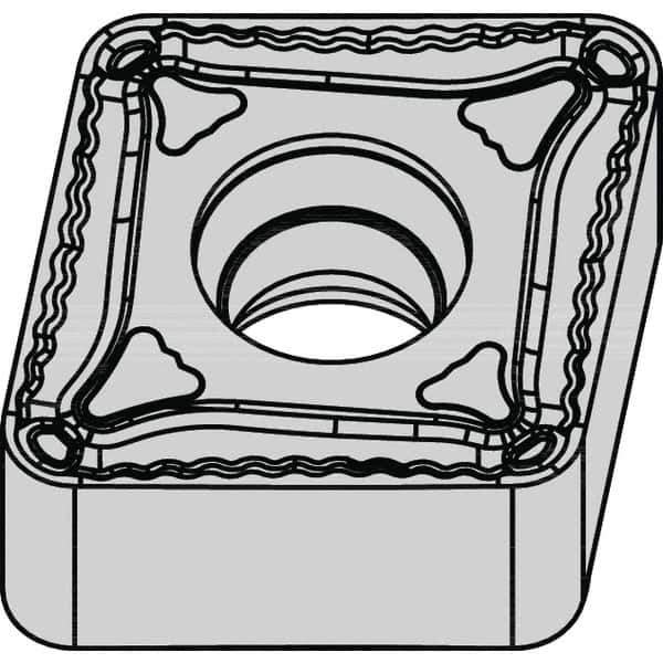 Kennametal - CNMU120612 MN Grade KCP10 Carbide Turning Insert - TiCN/Al2O3 Finish, 80° Diamond, 1/2" Inscr Circle, 1/4" Thick, 3/64" Corner Radius - Eagle Tool & Supply