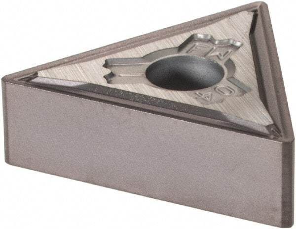 Kennametal - TNMG331 FW Grade KCU10 Carbide Turning Insert - TiAlN Finish, 60° Triangle, 3/8" Inscr Circle, 3/16" Thick, 1/64" Corner Radius - Eagle Tool & Supply