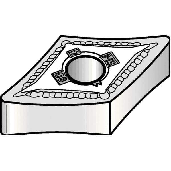 Kennametal - DNMG430.5 MS Grade KCU10 Carbide Turning Insert - TiAlN Finish, 55° Diamond, 1/2" Inscr Circle, 3/16" Thick, 0.008" Corner Radius - Eagle Tool & Supply