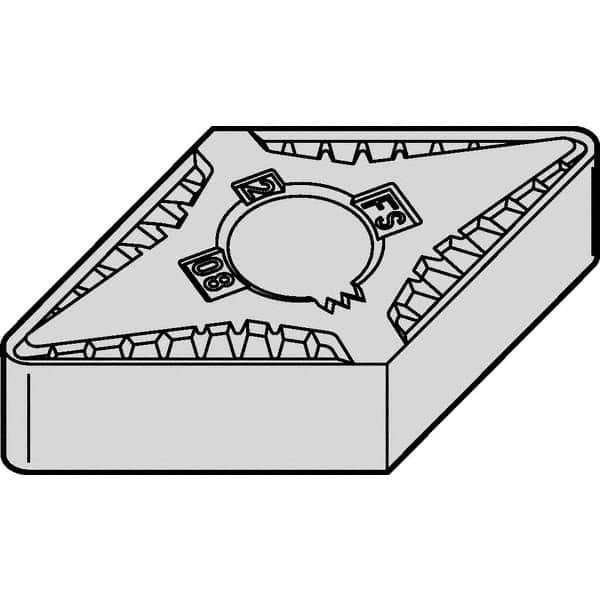 Kennametal - DNGG442 FS Grade KCU10 Carbide Turning Insert - TiAlN Finish, 55° Diamond, 1/2" Inscr Circle, 1/4" Thick, 1/32" Corner Radius - Eagle Tool & Supply