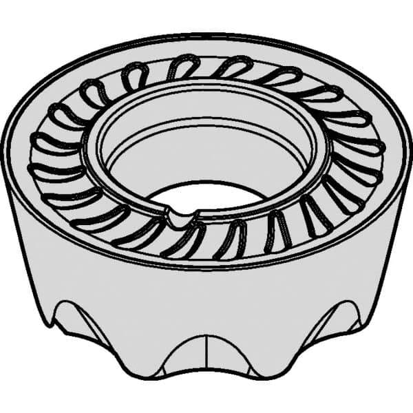 Kennametal - RPPT1204M0 GD Grade KCMP30 Carbide Milling Insert - TiN/TiCN/Al2O3 Finish, 0.1874" Thick, 12mm Inscribed Circle - Eagle Tool & Supply