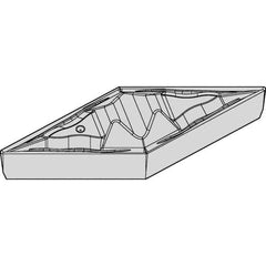 Kennametal - VBMR221 FP Grade KCU25 Carbide Turning Insert - AlTiN Finish, 35° Diamond, 1/4" Inscr Circle, 1/8" Thick, 1/64" Corner Radius - Eagle Tool & Supply