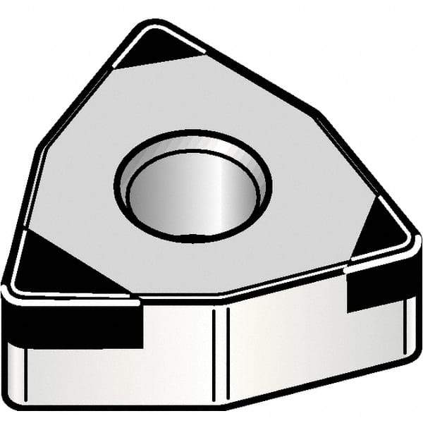 Kennametal - WNGA432 Grade KBH20 PCBN Turning Insert - 80° Trigon, 1/2" Inscr Circle, 3/16" Thick, 1/32" Corner Radius - Eagle Tool & Supply