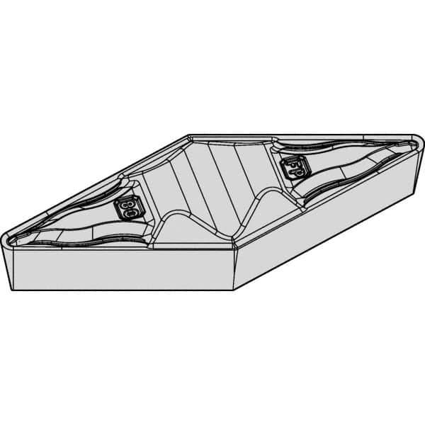 Kennametal - VPGR332 FP Grade KCK05 Carbide Turning Insert - TiCN/Al2O3 Finish, 35° Diamond, 3/8" Inscr Circle, 3/16" Thick, 1/32" Corner Radius - Eagle Tool & Supply