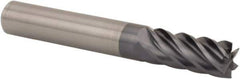 Kennametal - 12mm, 26mm LOC, 12mm Shank Diam, 83mm OAL, 6 Flute, Solid Carbide Square End Mill - Single End, AlTiN Finish, Spiral Flute, 38° Helix, Centercutting, Right Hand Cut, Right Hand Flute - Eagle Tool & Supply