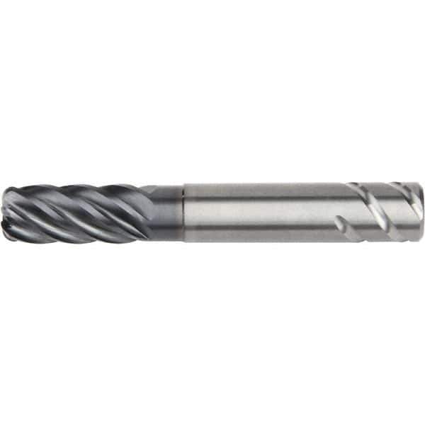 Kennametal - 16mm, 6 Flute, Single End, Solid Carbide, 4mm Corner Radius End Mill - 100mm OAL, 38° Helix, Right Hand Flute, 32mm LOC, Right Hand Cut, 48mm Extended Reach - Eagle Tool & Supply