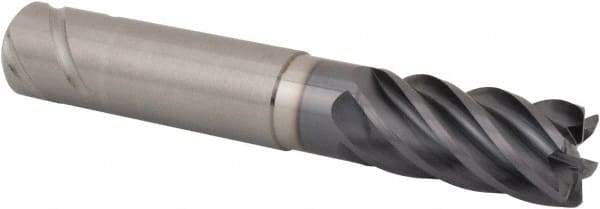 Kennametal - 16mm, 6 Flute, Single End, Solid Carbide, 1mm Corner Radius End Mill - 100mm OAL, 38° Helix, Right Hand Flute, 32mm LOC, Right Hand Cut, 48mm Extended Reach - Eagle Tool & Supply