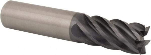 Kennametal - 20mm, 38mm LOC, 20mm Shank Diam, 115mm OAL, 6 Flute, Solid Carbide Square End Mill - Single End, AlTiN Finish, Spiral Flute, 38° Helix, Centercutting, Right Hand Cut, Right Hand Flute, Series UJDE - Eagle Tool & Supply