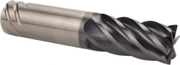 Kennametal - 25mm, 6 Flute, Single End, Solid Carbide, 0.75mm Corner Radius End Mill - 121mm OAL, 38° Helix, Right Hand Flute, 45mm LOC, Right Hand Cut - Eagle Tool & Supply