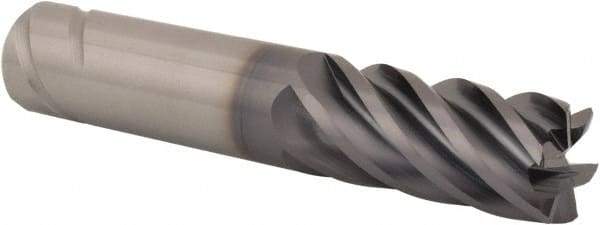 Kennametal - 3/4", 6 Flute, Single End, Solid Carbide, 0.06" Corner Radius End Mill - 4" OAL, 38° Helix, Right Hand Flute, 1-5/8" LOC, Right Hand Cut - Eagle Tool & Supply