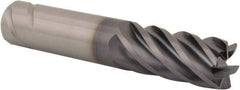 Kennametal - 3/4", 6 Flute, Single End, Solid Carbide, 0.06" Corner Radius End Mill - 4" OAL, 38° Helix, Right Hand Flute, 1-1/2" LOC, Right Hand Cut - Eagle Tool & Supply