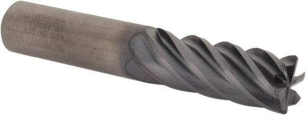 Kennametal - 1/2", 6 Flute, Single End, Solid Carbide, 0.06" Corner Radius End Mill - 3" OAL, 38° Helix, Right Hand Flute, 1" LOC, Right Hand Cut - Eagle Tool & Supply