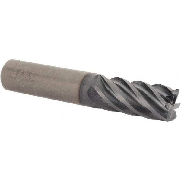 Kennametal - 5/8", 6 Flute, Single End, Solid Carbide, 0.09" Corner Radius End Mill - 3-1/2" OAL, 38° Helix, Right Hand Flute, 1-5/8" LOC, Right Hand Cut - Eagle Tool & Supply