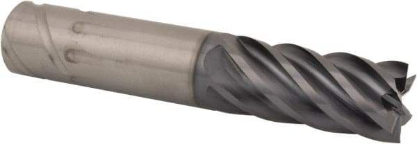Kennametal - 3/4", 1-1/2" LOC, 3/4" Shank Diam, 4" OAL, 6 Flute, Solid Carbide Square End Mill - Single End, AlTiN Finish, Spiral Flute, 38° Helix, Centercutting, Right Hand Cut, Right Hand Flute, Series UJDE - Eagle Tool & Supply