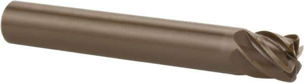 Kennametal - 1/4", 6 Flute, Single End, Ceramic, 0.031" Corner Radius End Mill - 2" OAL, 40° Helix, Right Hand Flute, 3/16" LOC, Right Hand Cut - Eagle Tool & Supply