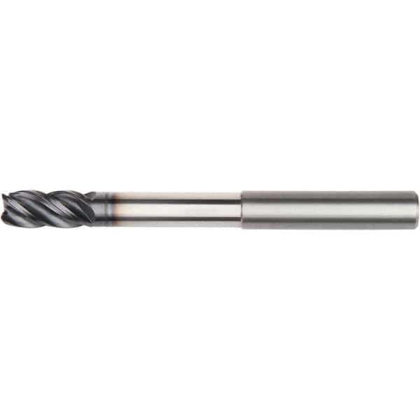 Kennametal - 12mm, 4 Flute, Single End, Solid Carbide, Corner Chamfer End Mill - 125mm OAL, 38° Helix, Right Hand Flute, 24mm LOC, Right Hand Cut, 73mm Extended Reach - Eagle Tool & Supply