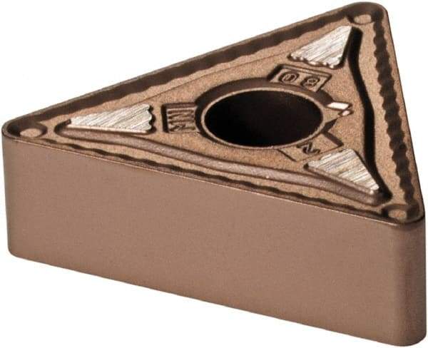 Kennametal - TNMG332 MN Grade KCP25B Carbide Turning Insert - TiCN/Al2O3/TiOCN Finish, 60° Triangle, 3/8" Inscr Circle, 3/16" Thick, 1/32" Corner Radius - Eagle Tool & Supply
