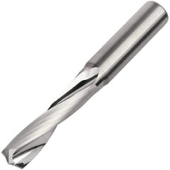 Kennametal - 5/16" 155° Solid Carbide Jobber Drill - Bright Finish, Right Hand Cut, Spiral Flute, Straight Shank, 79mm OAL, Standard Point - Eagle Tool & Supply