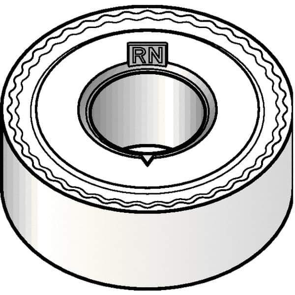 Kennametal - RNMG32 RN Grade KCP25B Carbide Turning Insert - TiCN/Al2O3/TiOCN Finish, Round, 3/8" Inscr Circle, 1/8" Thick - Eagle Tool & Supply