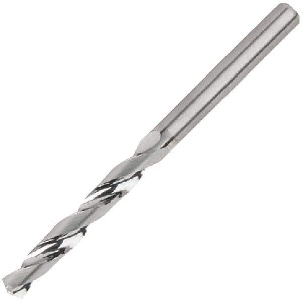 Kennametal - 8.5mm 135° Solid Carbide Jobber Drill - Bright Finish, Right Hand Cut, Spiral Flute, Straight Shank, 103mm OAL, Standard Point - Eagle Tool & Supply