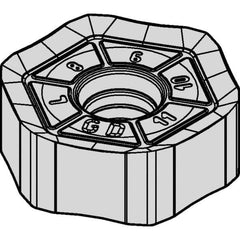 Kennametal - HNPJ43 GD Grade KCPM40 Carbide Milling Insert - AlCrTiN Finish, 4.45mm Thick, 12mm Inscribed Circle, 1mm Corner Radius - Eagle Tool & Supply