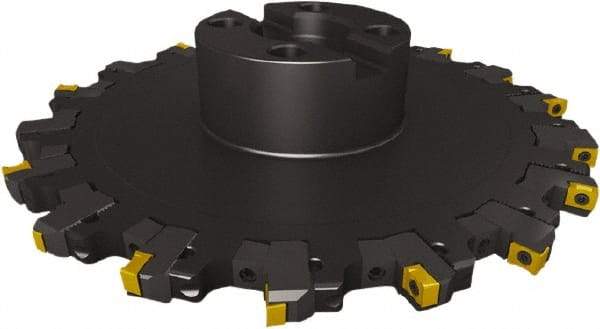 Seco - Shell Mount Connection, 5/16" Cutting Width, 2.2" Depth of Cut, 8" Cutter Diam, 1-1/2" Hole Diam, 7 Tooth Indexable Slotting Cutter - R335.18 Toolholder, LNK.. 05.. Insert, Neutral Cutting Direction - Eagle Tool & Supply