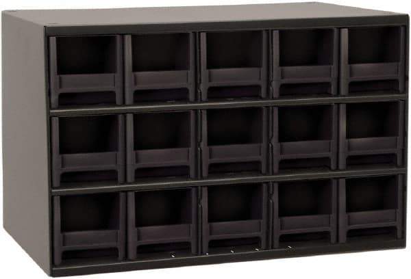 Akro-Mils - 15 Drawer, Small Parts Cabinet - 11" Deep x 17" Wide x 11" High - Eagle Tool & Supply