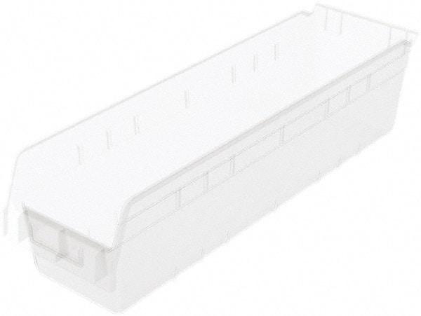 Akro-Mils - 23-5/8" Deep, Clear Polymer Hopper Shelf Bin - 6" High x 6-5/8" Wide x 23-5/8" Long - Eagle Tool & Supply