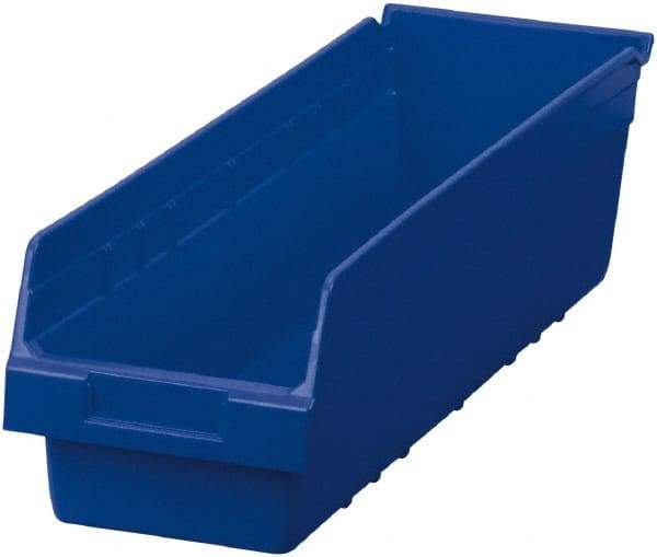 Akro-Mils - 23-5/8" Deep, Blue Polymer Hopper Shelf Bin - 6" High x 6-5/8" Wide x 23-5/8" Long - Eagle Tool & Supply