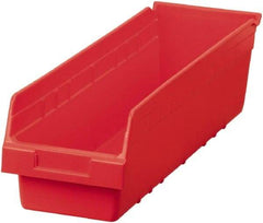 Akro-Mils - 23-5/8" Deep, Red Polymer Hopper Shelf Bin - 6" High x 6-5/8" Wide x 23-5/8" Long - Eagle Tool & Supply