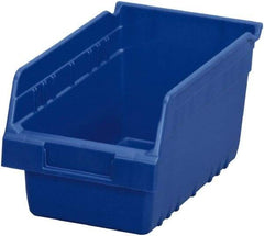 Akro-Mils - 11-5/8" Deep, Blue Polymer Hopper Shelf Bin - 6" High x 6-5/8" Wide x 11-5/8" Long - Eagle Tool & Supply