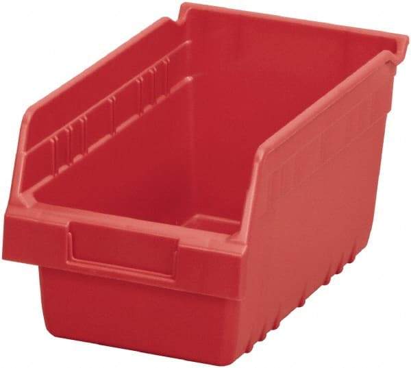 Akro-Mils - 11-5/8" Deep, Red Polymer Hopper Shelf Bin - 6" High x 6-5/8" Wide x 11-5/8" Long - Eagle Tool & Supply