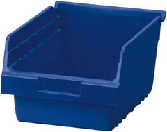 Akro-Mils - 11-5/8" Deep, Blue Polymer Hopper Shelf Bin - 6" High x 8-3/8" Wide x 11-5/8" Long - Eagle Tool & Supply